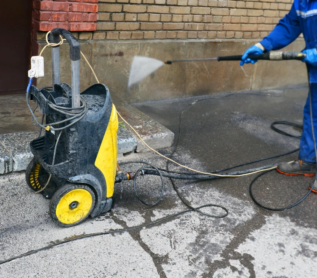 Garage pressure washing